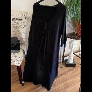 Black, comfortable, jersey-type midi dress, 4x